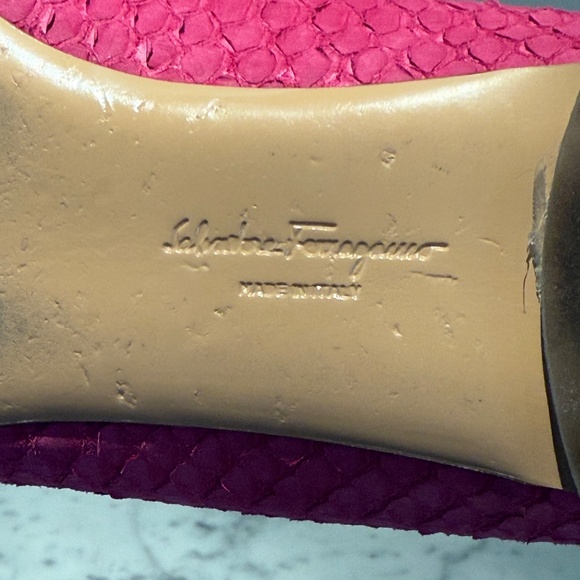 Salvatore Ferragamo Embossed Leather Varina Ballet Flats - Picture 6 of 8